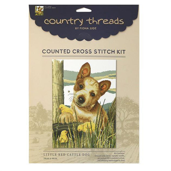 Little Red Cattle Dog Counted Cross Stich