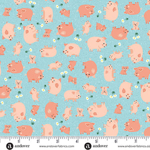Fun On The Farm 25cm M069B Pigs Blue