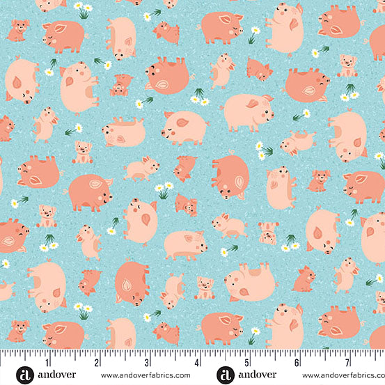 Fun On The Farm 25cm M069B Pigs Blue