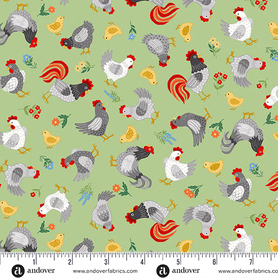 Fun On The Farm 25cm M070G Chickens Green