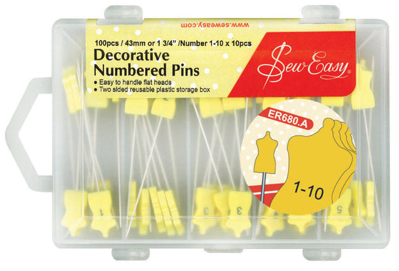 Numbered Pins 1-10 - Sew Easy