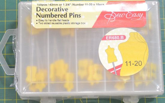 Numbered Pins 11-20 - Sew Easy