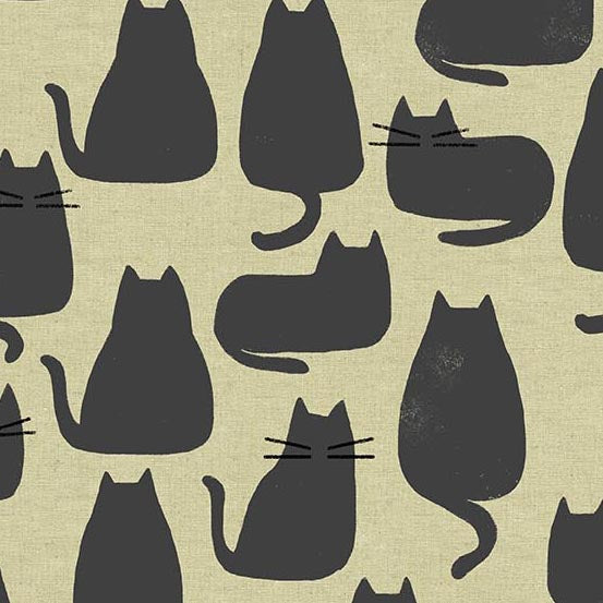 Home - Black Cats on Natural Linen