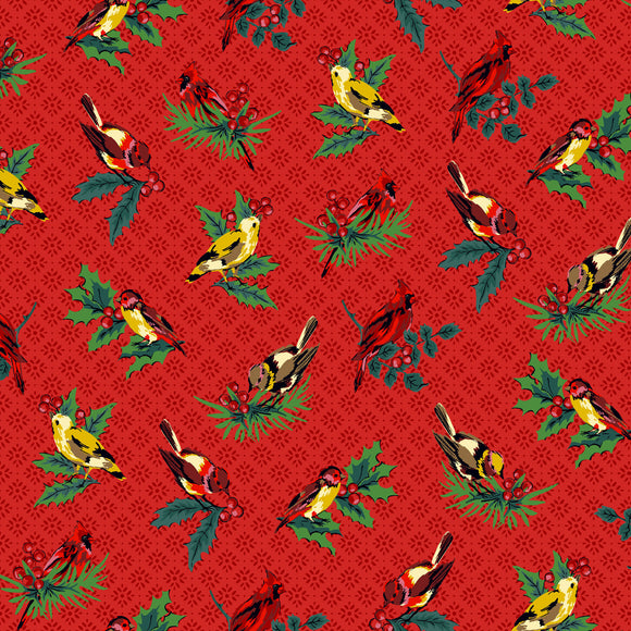 Joyful 25cm Birds Bright Red