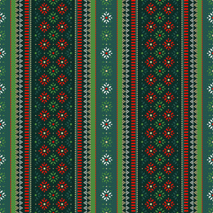 Joyful 25cm Fairisle Stripe Metallic Green