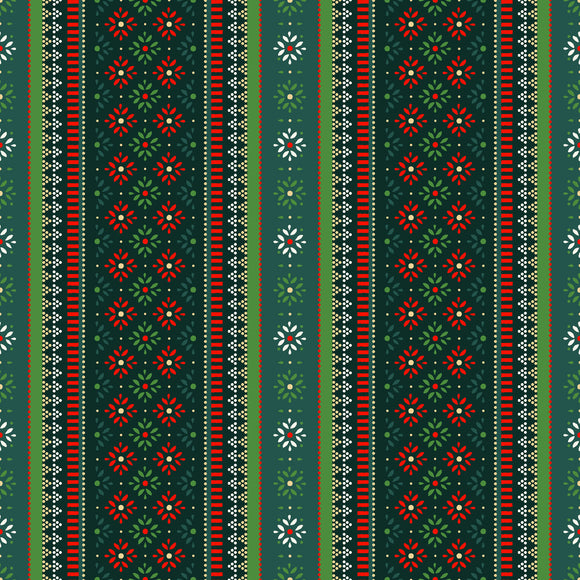 Joyful 25cm Fairisle Stripe Metallic Green