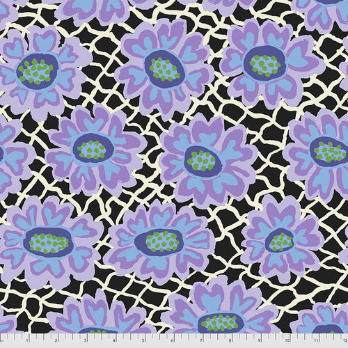 August 2021 25cm PWBM081 Black Flower Net - Kaffe Fassett