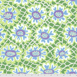 August 2021 25cm PWBM081 Green Flower Net - Kaffe Fassett